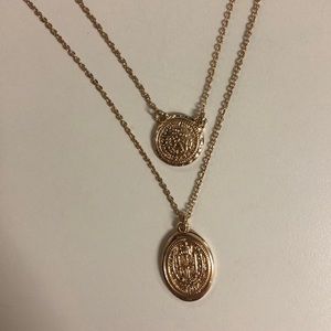 gold layered coin necklace